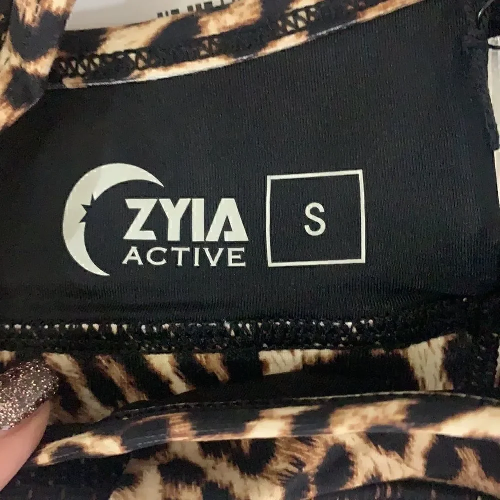 Zyia leopard grid bra NWT small